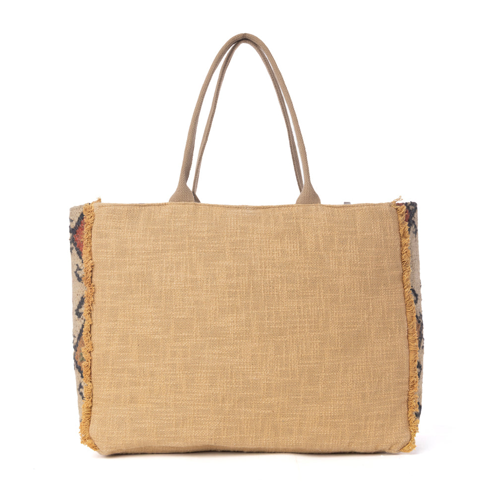 Myra Desert Loom Jute Weekender Bag in Sunbaked Aureate